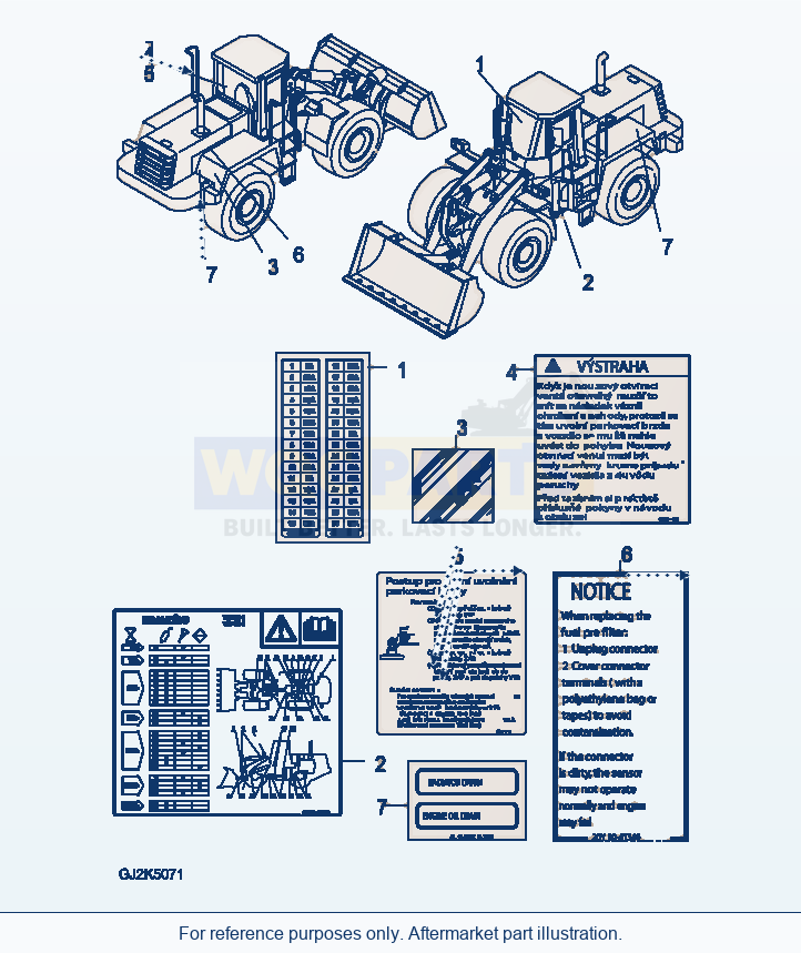 Komatsu WA470-6 U0 Marks And Plates — Decal (Czech) parts diagram