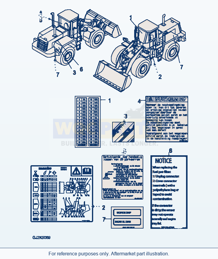 Komatsu WA470-6 U0 Marks And Plates — Decal (Dutch) parts diagram