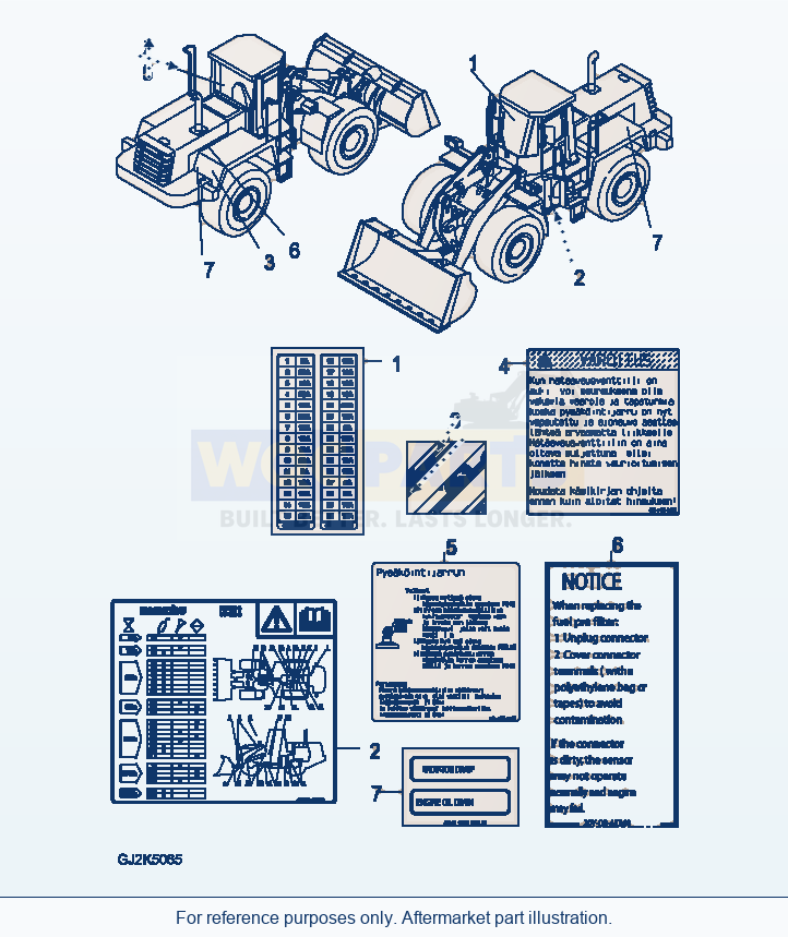 Komatsu WA470-6 U0 Marks And Plates — Decal (Finnish) parts diagram