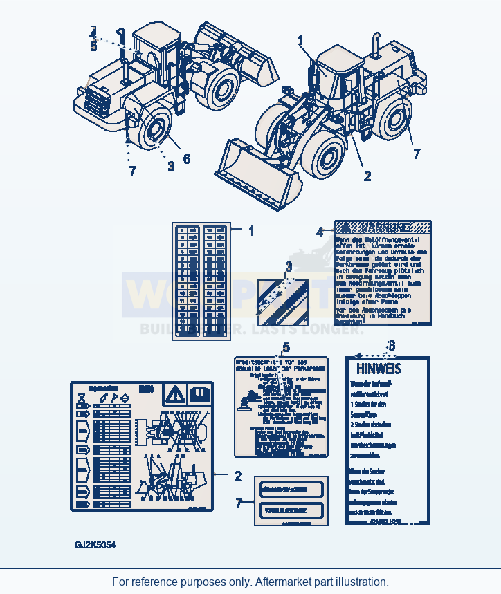 Komatsu WA470-6 U0 Marks And Plates — Decal (German) parts diagram