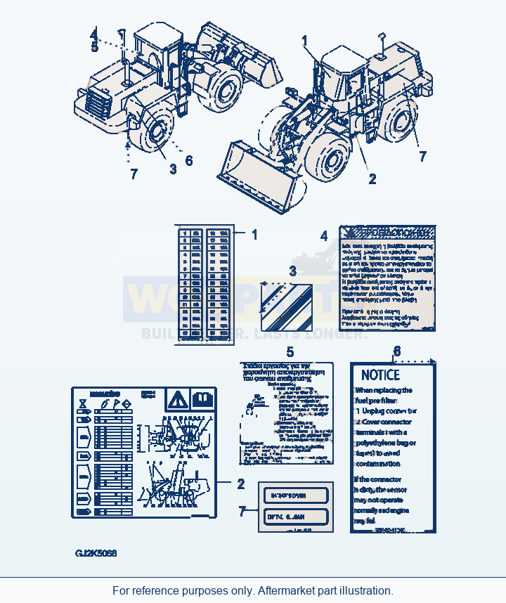 Komatsu WA470-6 U0 Marks And Plates — Decal (Greek) parts diagram