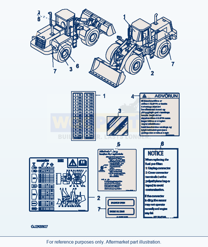 Komatsu WA470-6 U0 Marks And Plates — Decal (Icelandic) parts diagram
