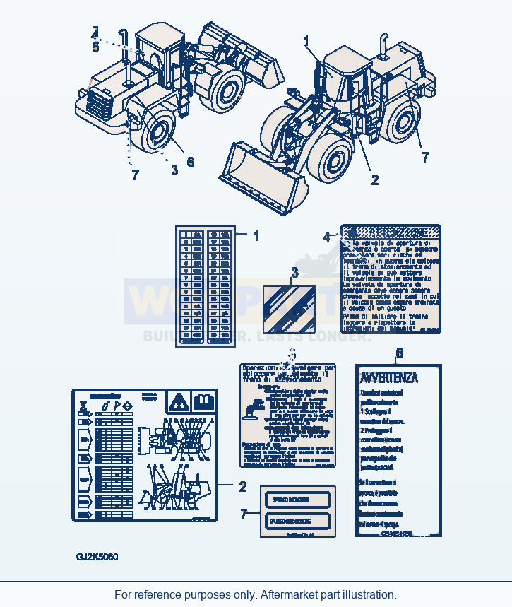 Komatsu WA470-6 U0 Marks And Plates — Decal (Italian) parts diagram