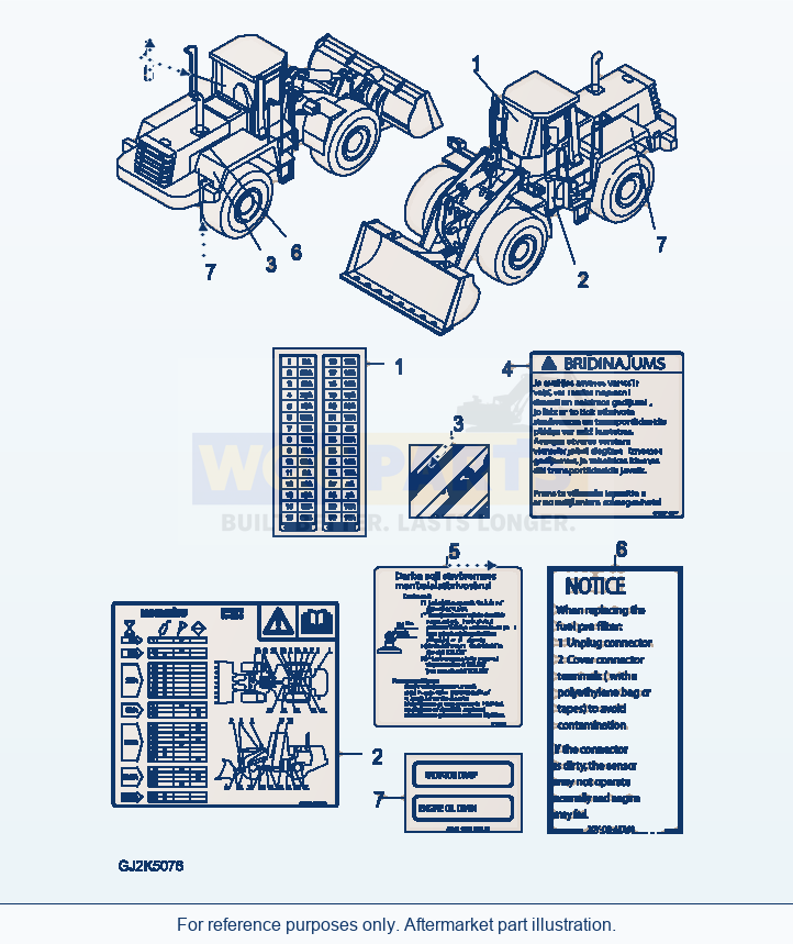 Komatsu WA470-6 U0 Marks And Plates — Decal (Lettish) parts diagram