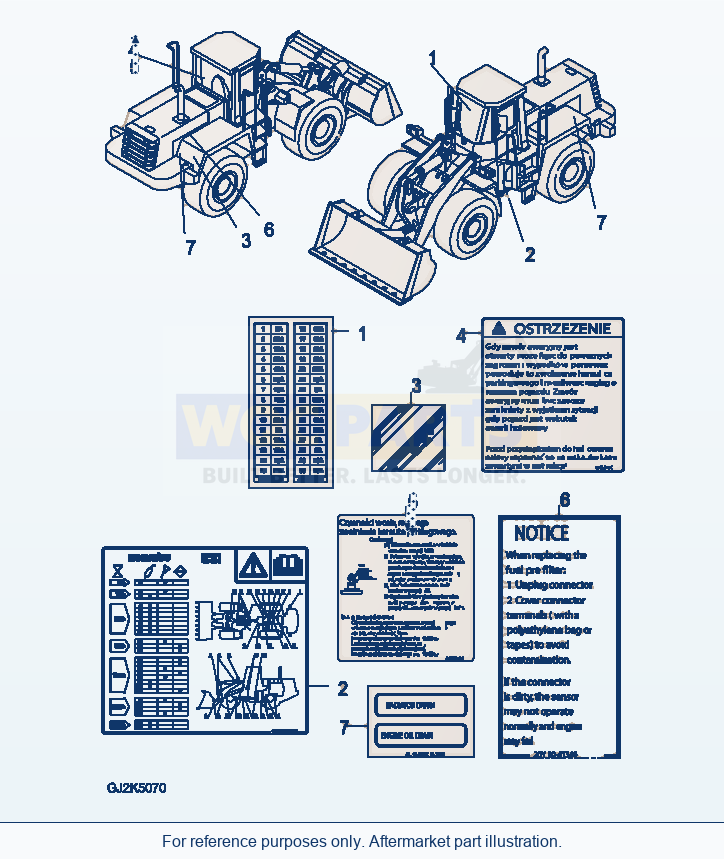 Komatsu WA470-6 U0 Marks And Plates — Decal (Polish) parts diagram