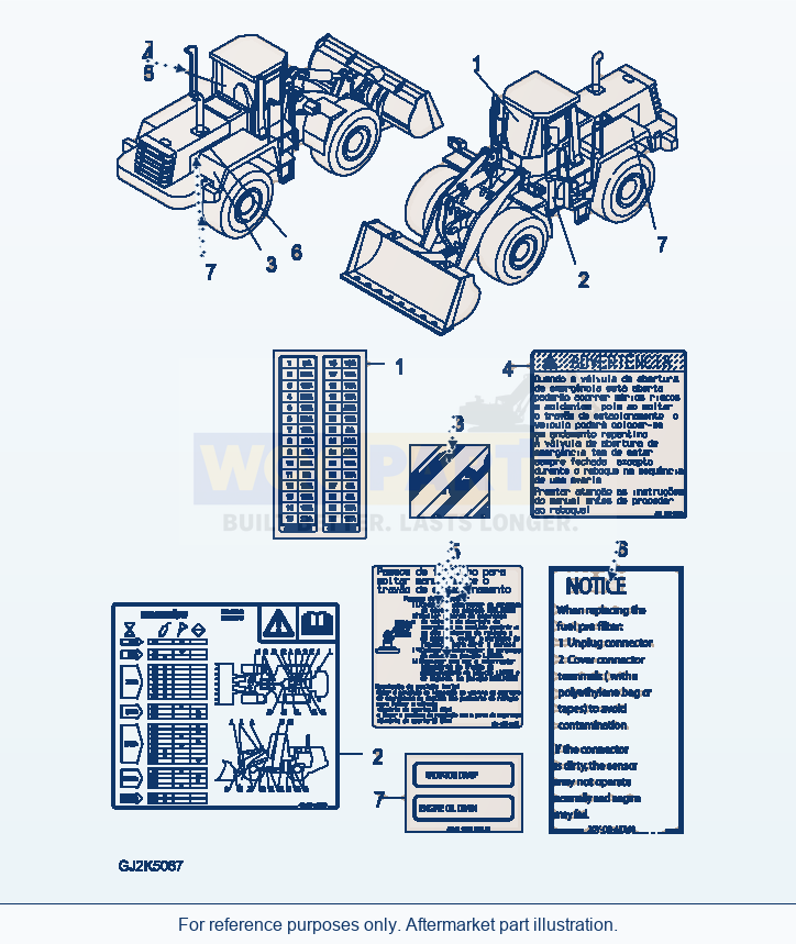 Komatsu WA470-6 U0 Marks And Plates — Decal (Portuguese) parts diagram