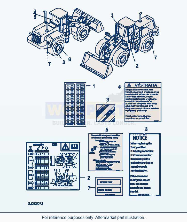 Komatsu WA470-6 U0 Marks And Plates — Decal (Slovak) parts diagram