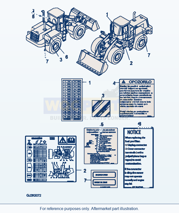 Komatsu WA470-6 U0 Marks And Plates — Decal (Slowenian) parts diagram