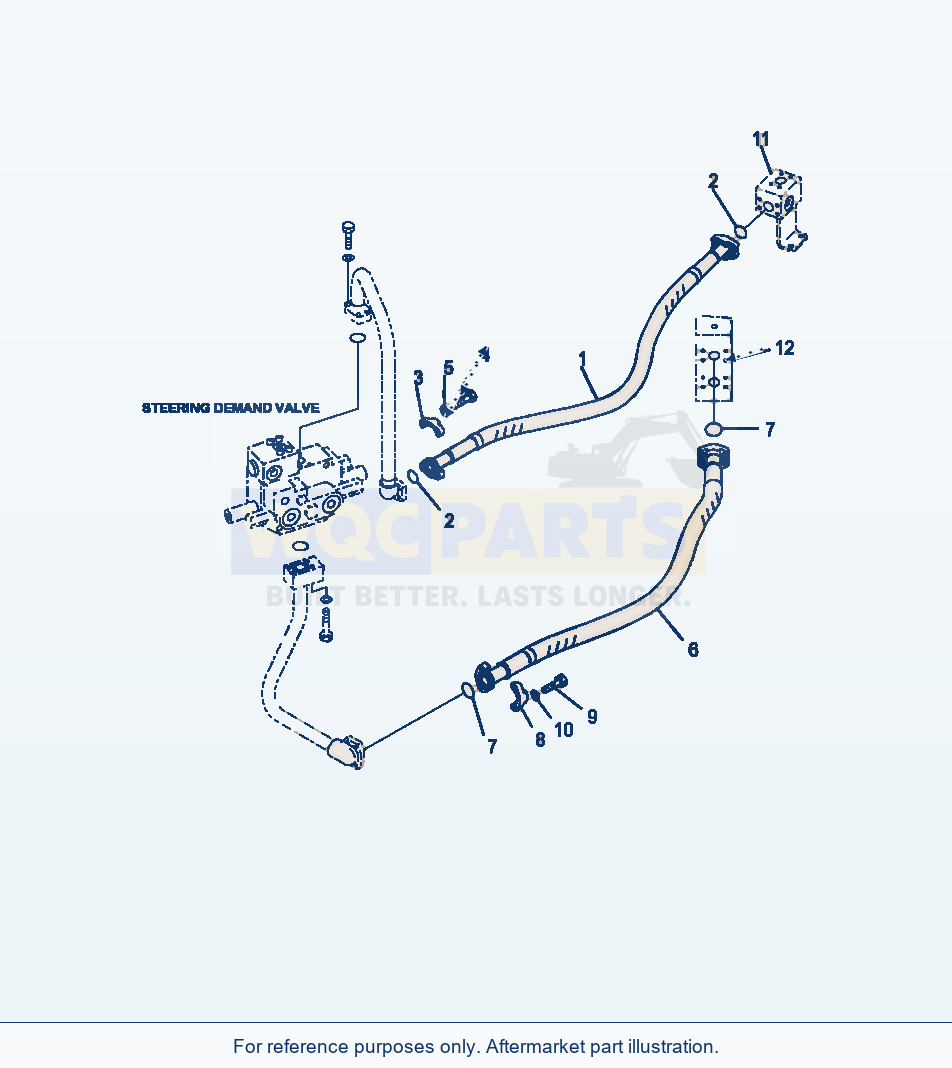 Komatsu WA470-6 Hydraulic Piping Steering Line Serial A46001-UP parts diagram