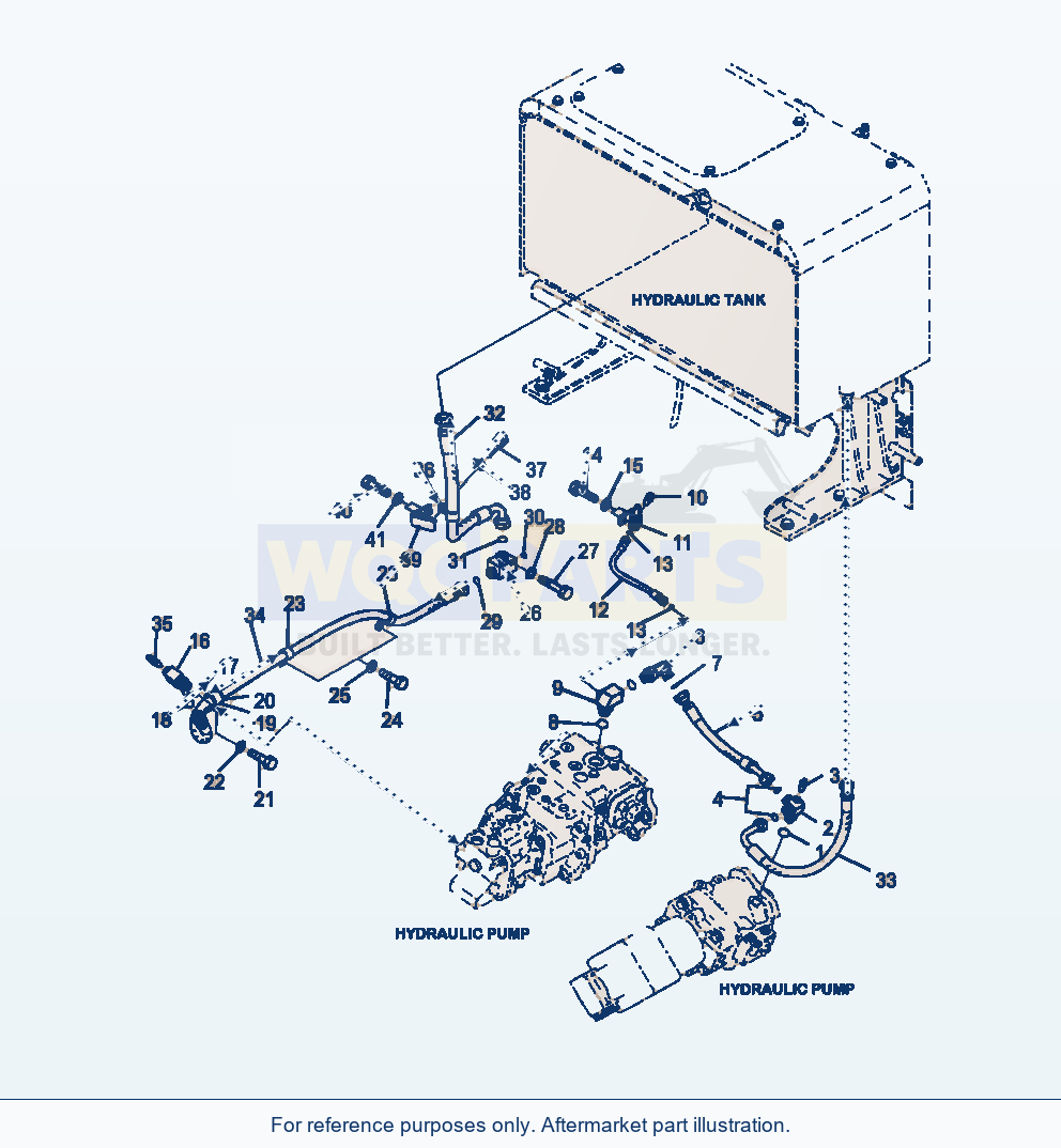 Komatsu WA470-6 Hydraulic Pump Drain Line Serial A45001-UP parts diagram