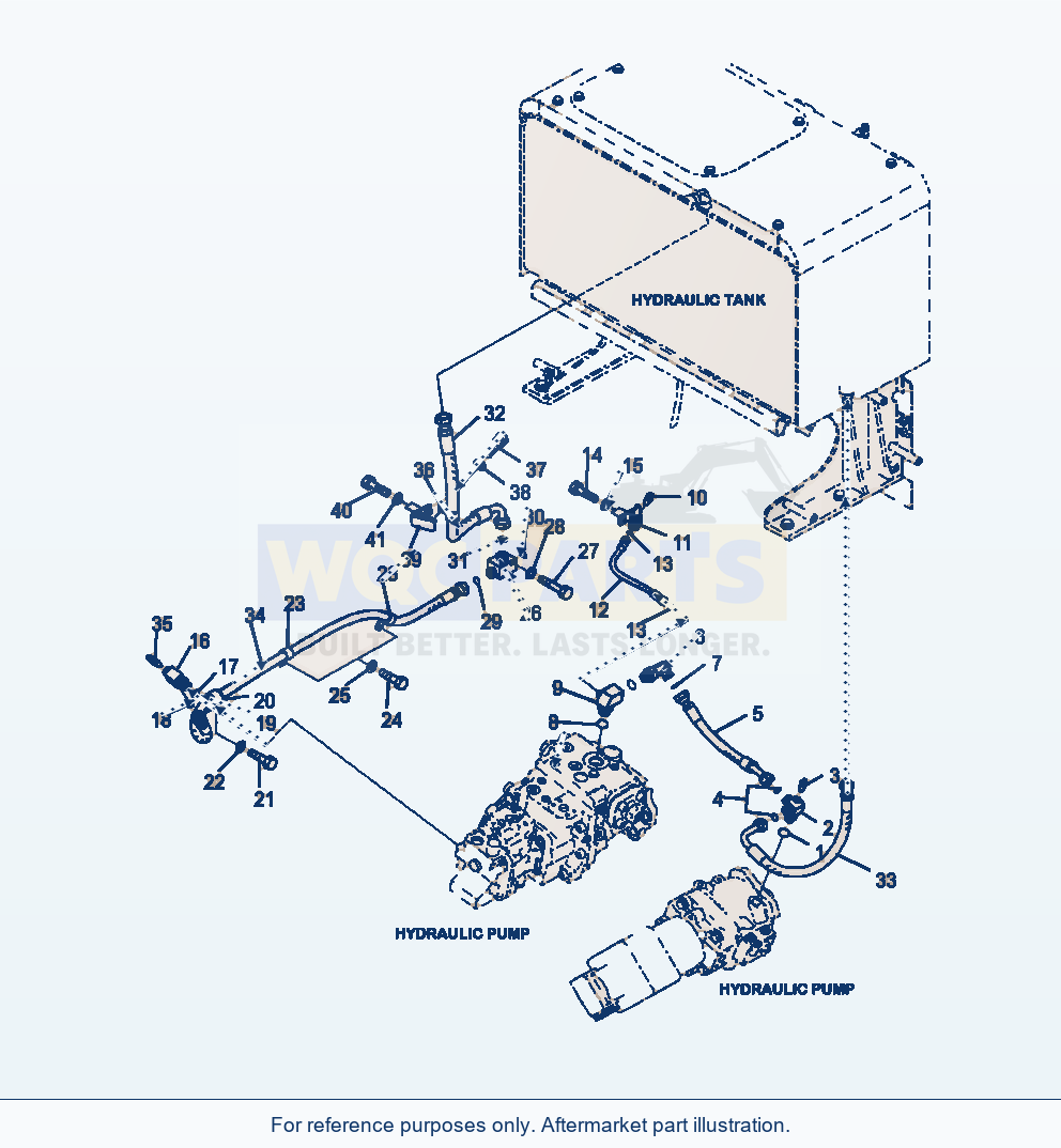 Komatsu WA470-6 Hydraulic Pump Drain Line Serial A46001-UP parts diagram