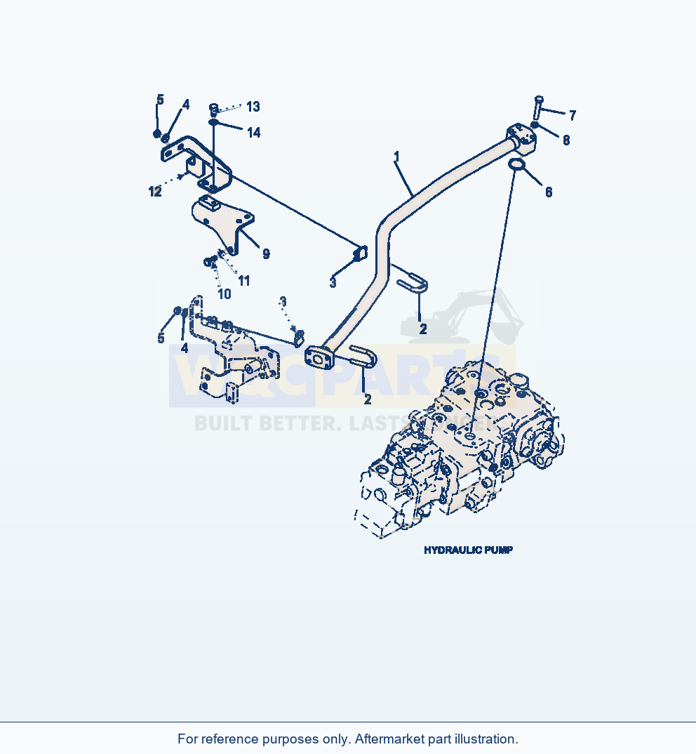 Komatsu WA470-6 Hydraulic Pump Hydraulic Line Serial A45001-UP parts diagram