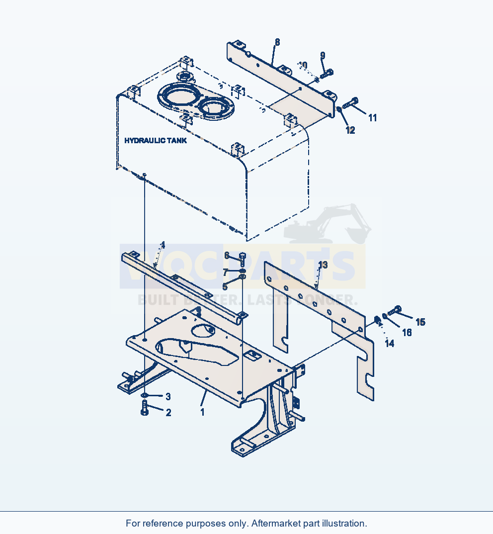 Komatsu WA470-6 Hydraulic Tank Mounting Serial A45001-UP parts diagram