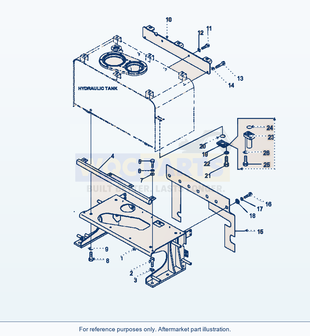 Komatsu WA470-6 Hydraulic Tank Mounting Serial A46001-UP parts diagram