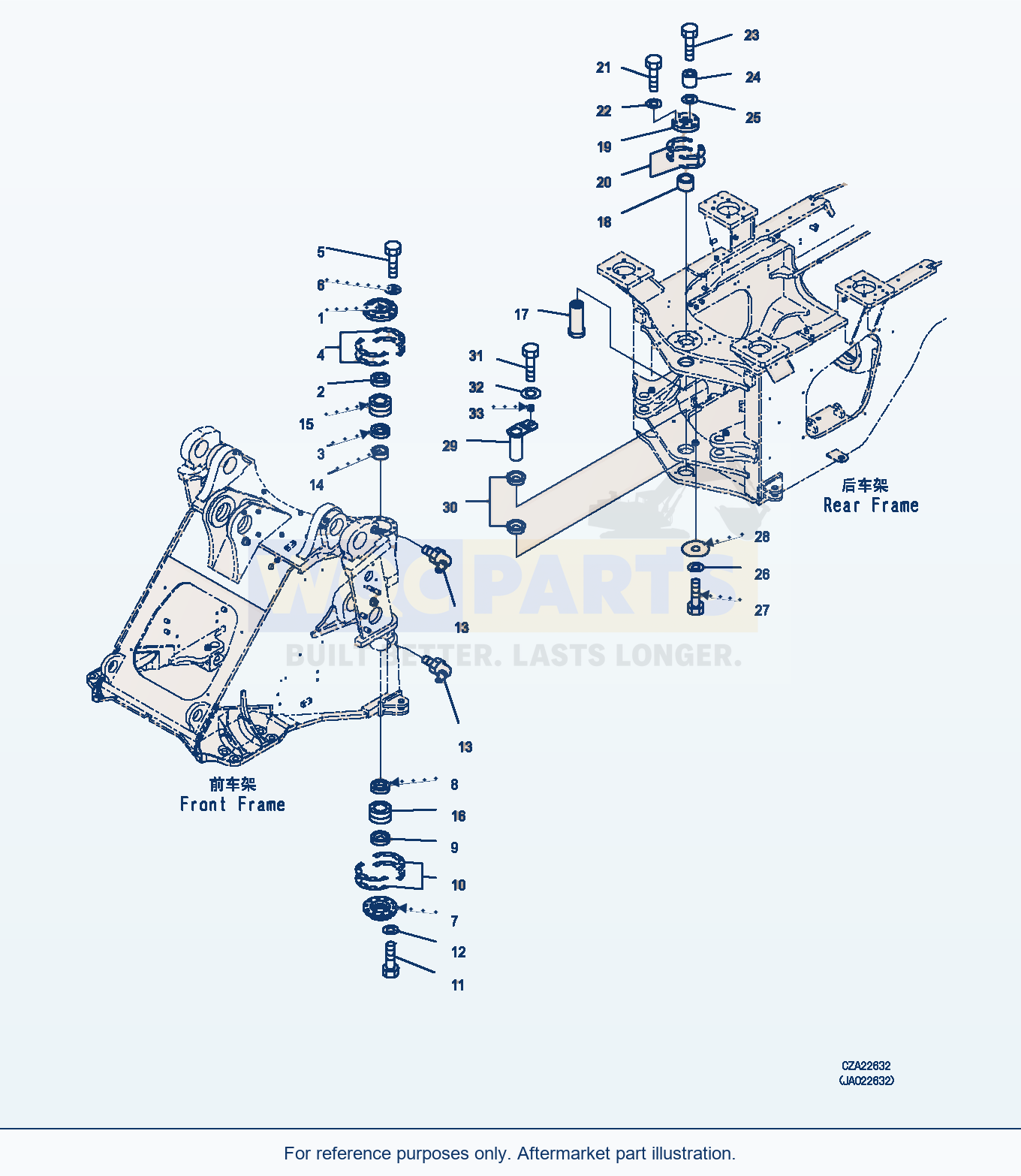 Komatsu WA470-6 Hinge Pin (|J00292) parts diagram