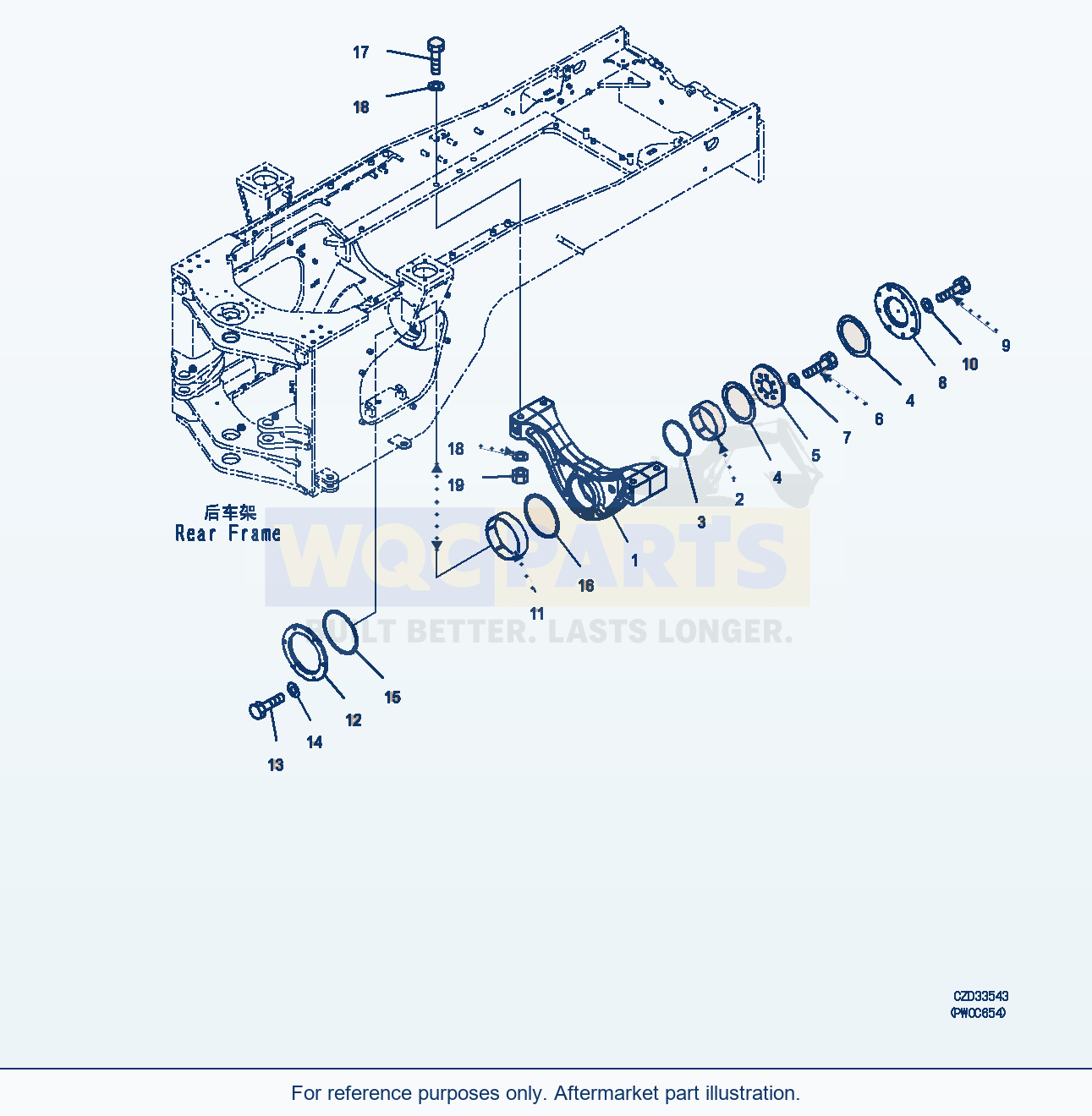 Komatsu WA470-6 Rear Axle Support (|J00305) parts diagram