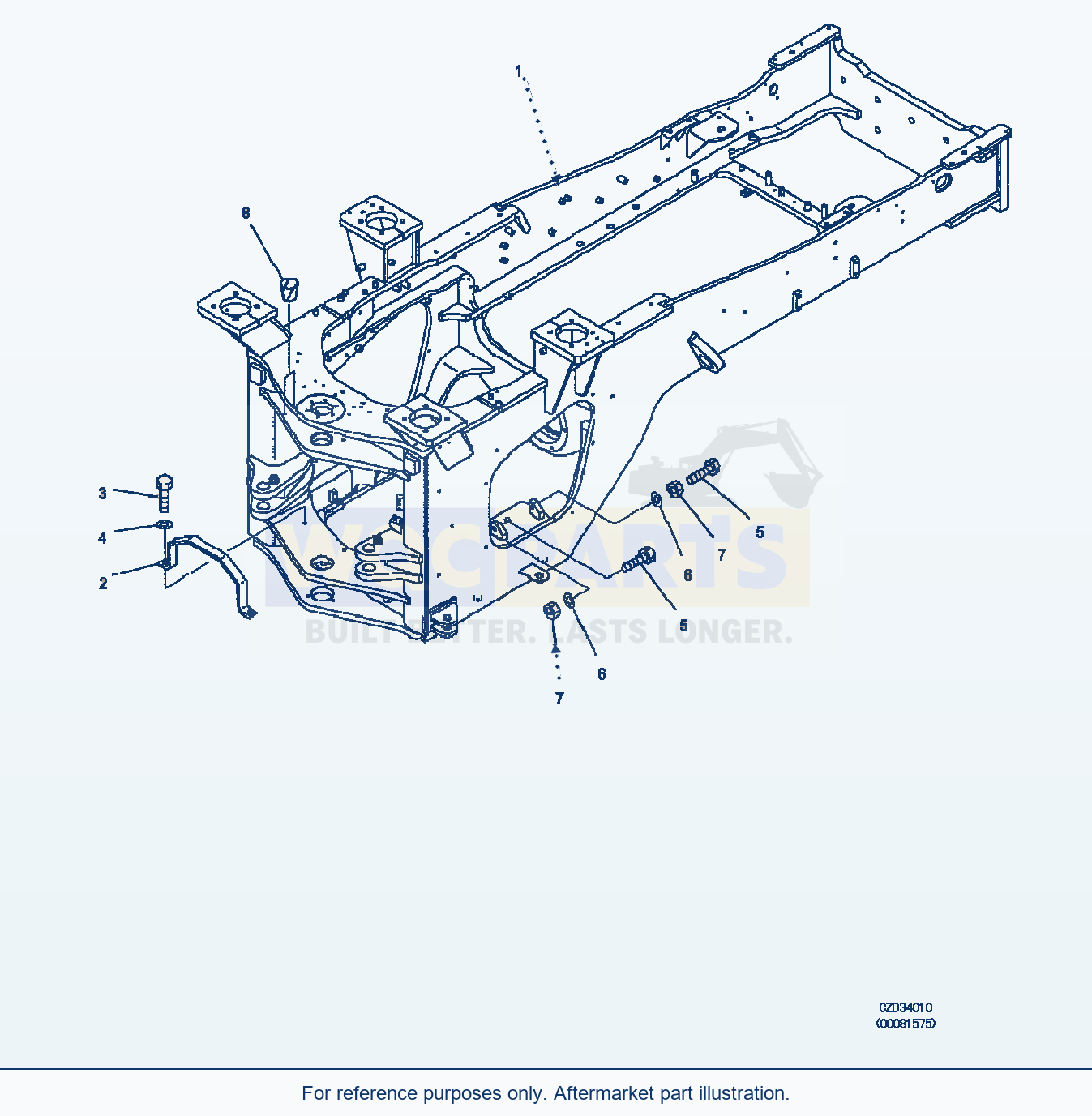 Komatsu WA470-6 Rear Frame (With T/M Nuder Cover) (|J00289) parts diagram