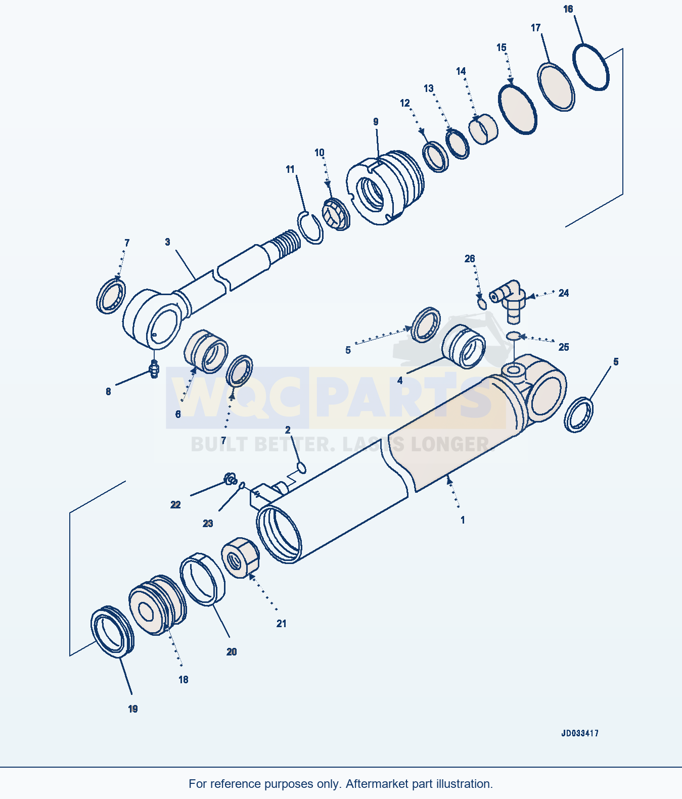 Komatsu WA470-6 Steering Cylinder (L.H.) (|J00293) parts diagram
