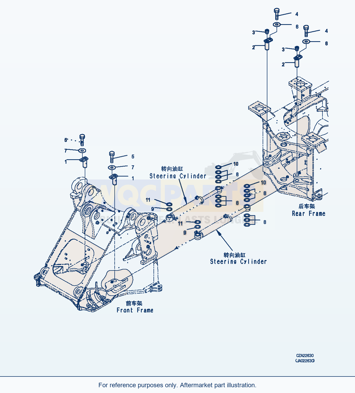 Komatsu WA470-6 Steering Cylinder (Pin) (|J00296) parts diagram