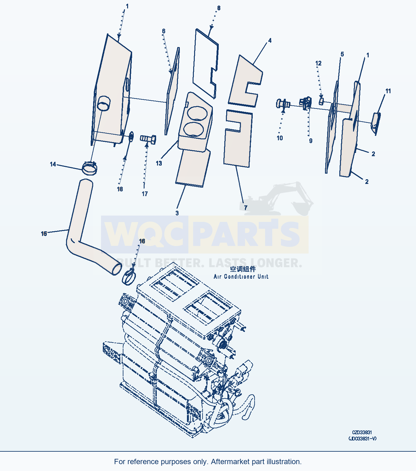 Komatsu WA470-6 Cooler And Heater Box (|K00385) parts diagram