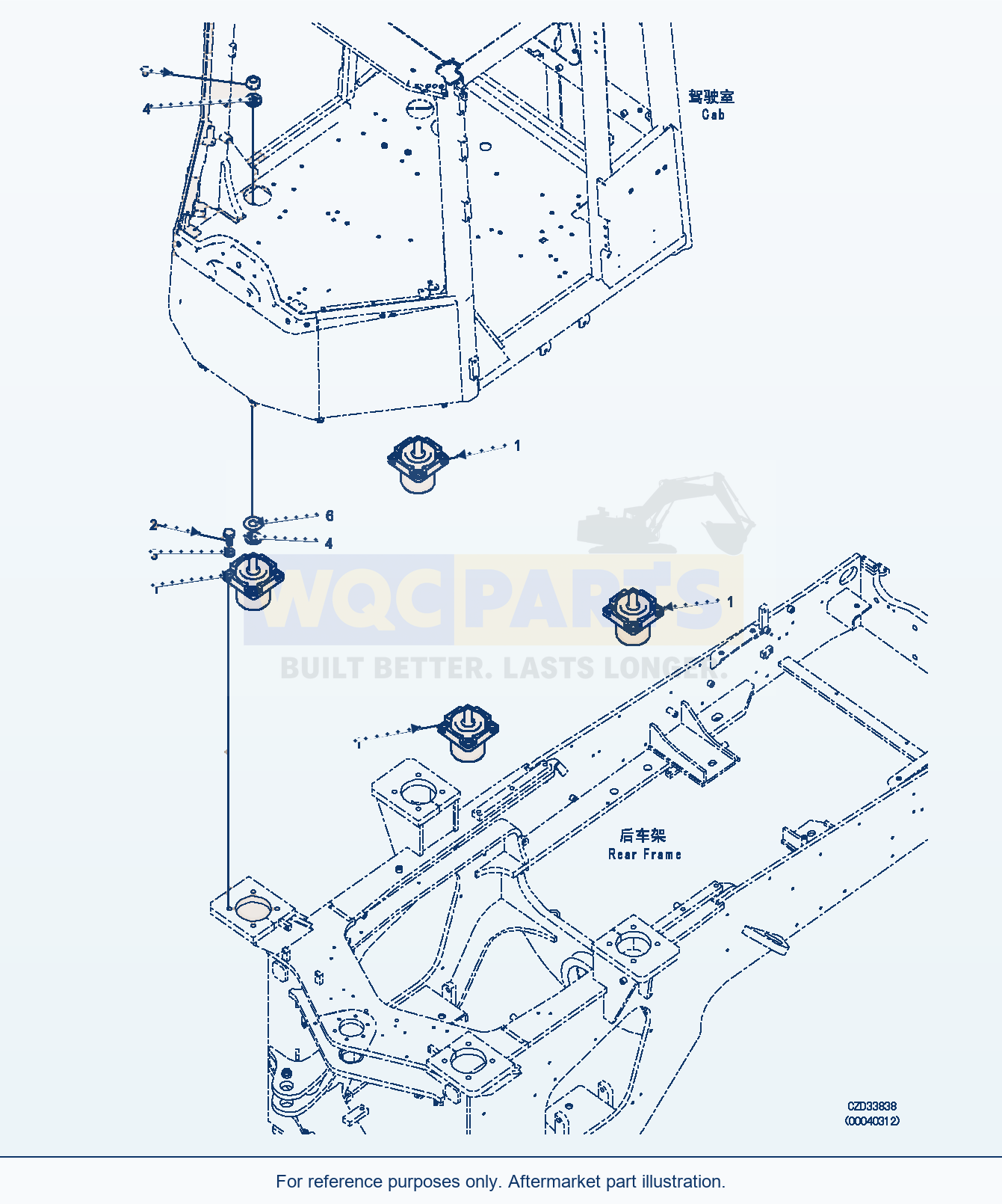 Komatsu WA470-6 Floor Support (|K00387) parts diagram