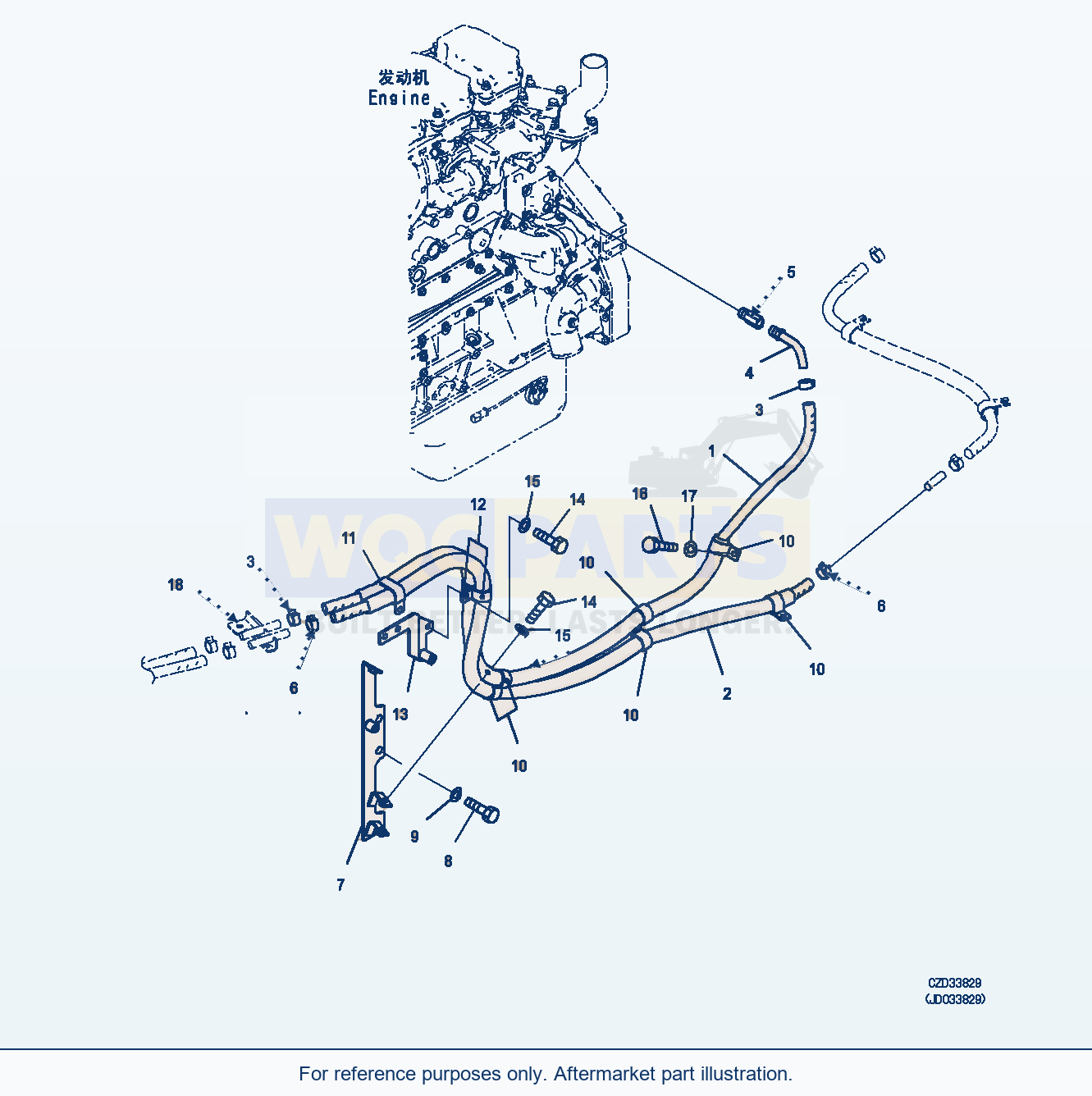 Komatsu WA470-6 Heater Piping (Front) (|K00383) parts diagram