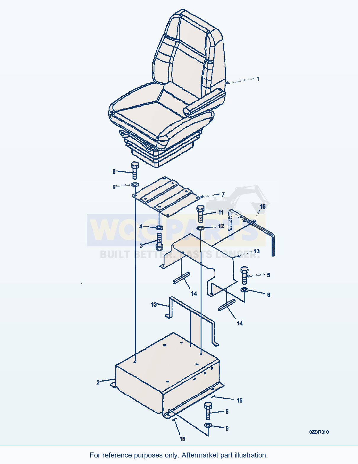 Komatsu WA470-6 Operator'S Seat (Kab) (Mounting) (|K00321) parts diagram