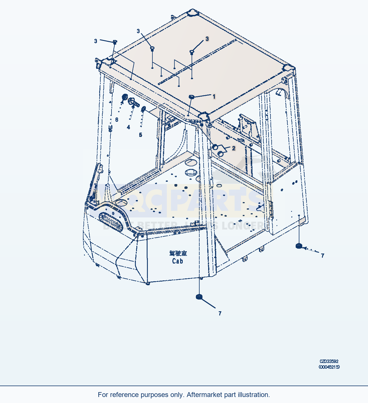 Komatsu WA470-6 Rops Cab (Monocoque) (Cap) (|K00341) parts diagram