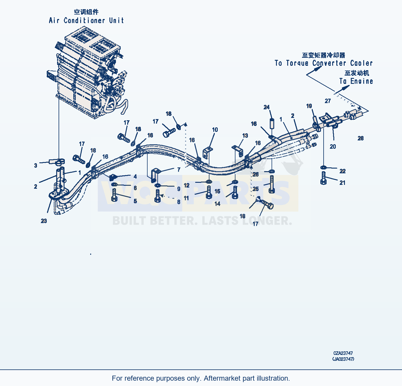 Komatsu WA470-6 Rops Cab (Monocoque) (Heater Piping) (|K00372) parts diagram