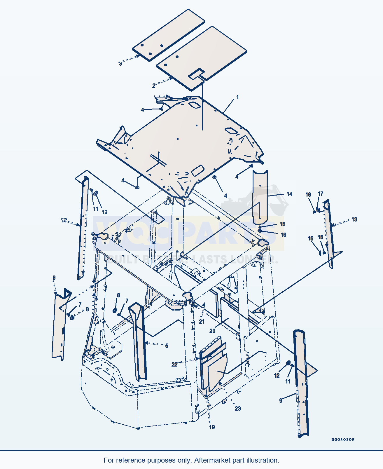 Komatsu WA470-6 Rops Cab (Monocoque) (Interior) (|K00332) parts diagram