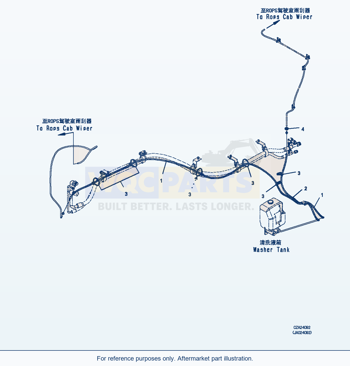 Komatsu WA470-6 Rops Cab (Monocoque) (Washer Hose) (|K00370) parts diagram