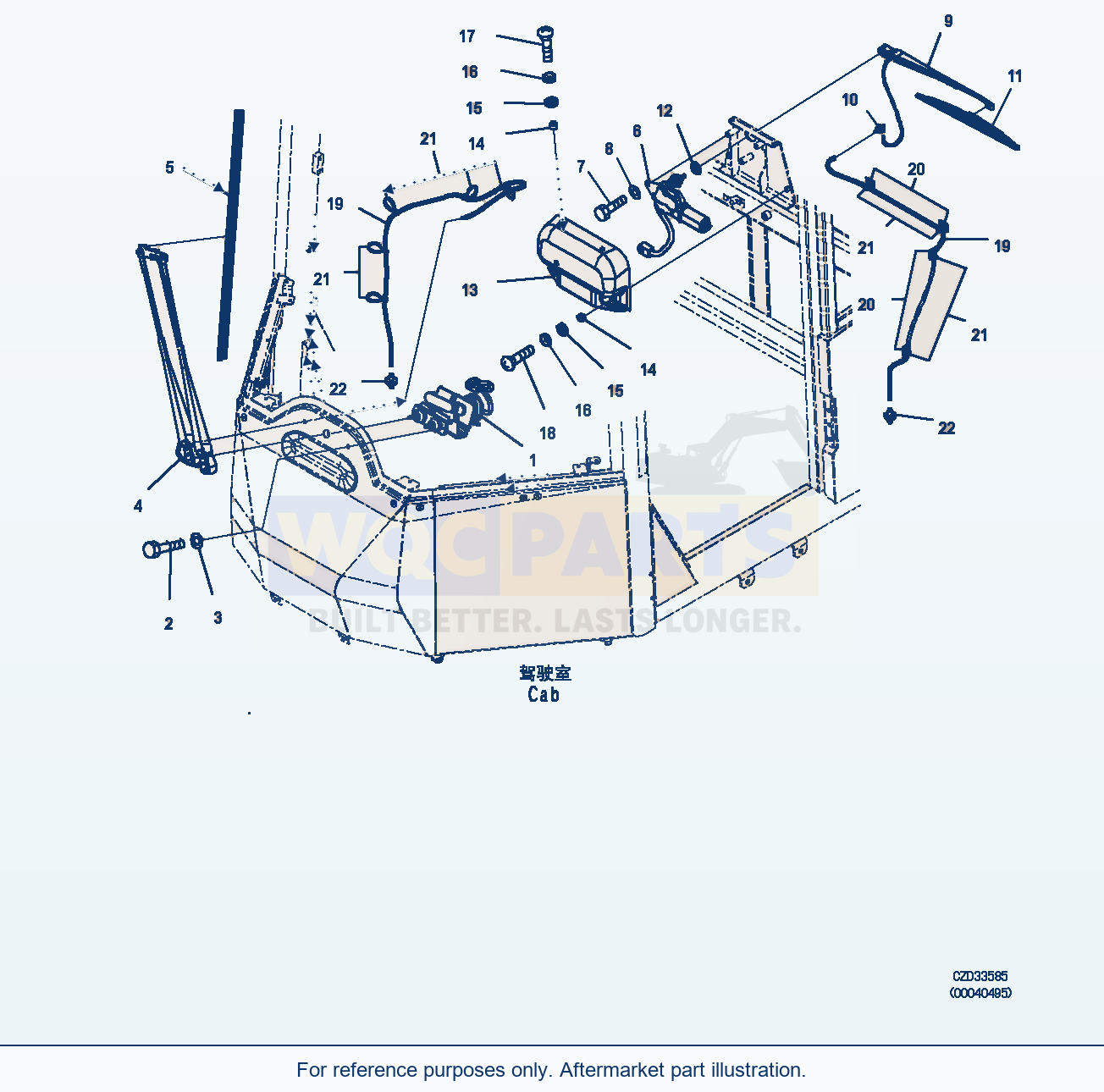 Komatsu WA470-6 Rops Cab (Monocoque) (Wiper) (|K00331) parts diagram