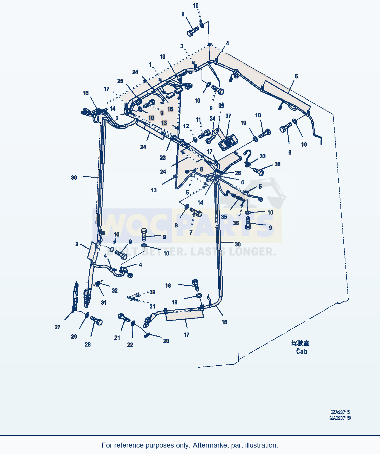 Komatsu WA470-6 Rops Cab (Monocoque) (Wiring Harness) (|K00339) parts diagram