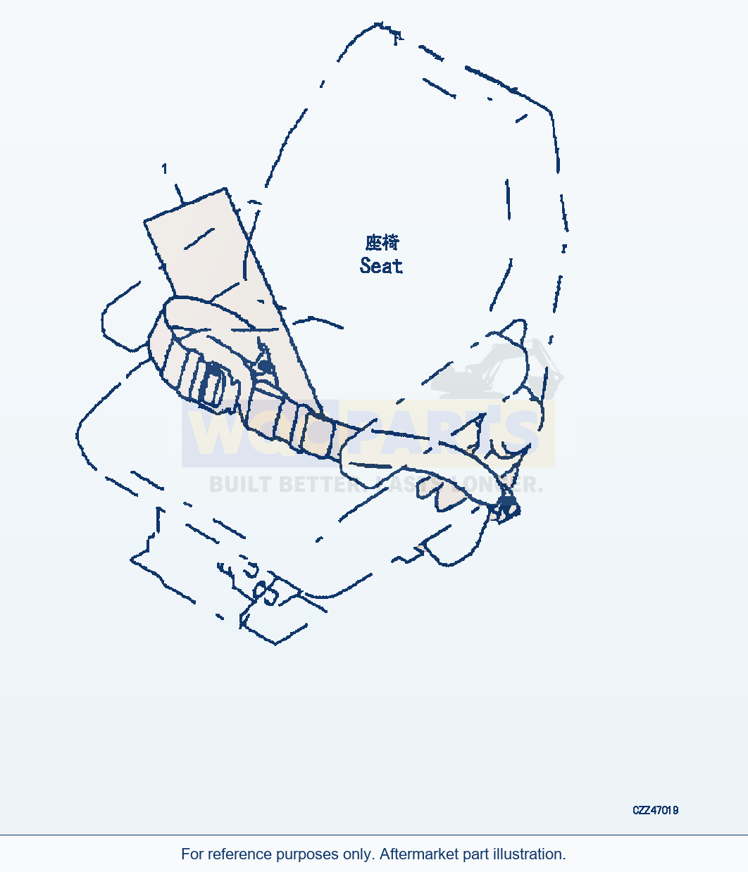 Komatsu WA470-6 Seat Belt (|K00322) parts diagram