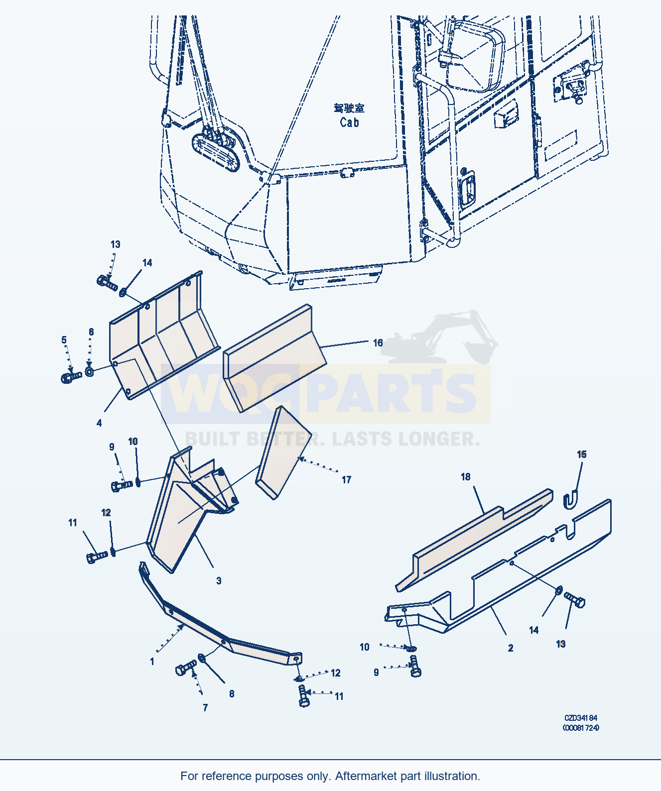 Komatsu WA470-6 Floor Cover (|M00465) parts diagram