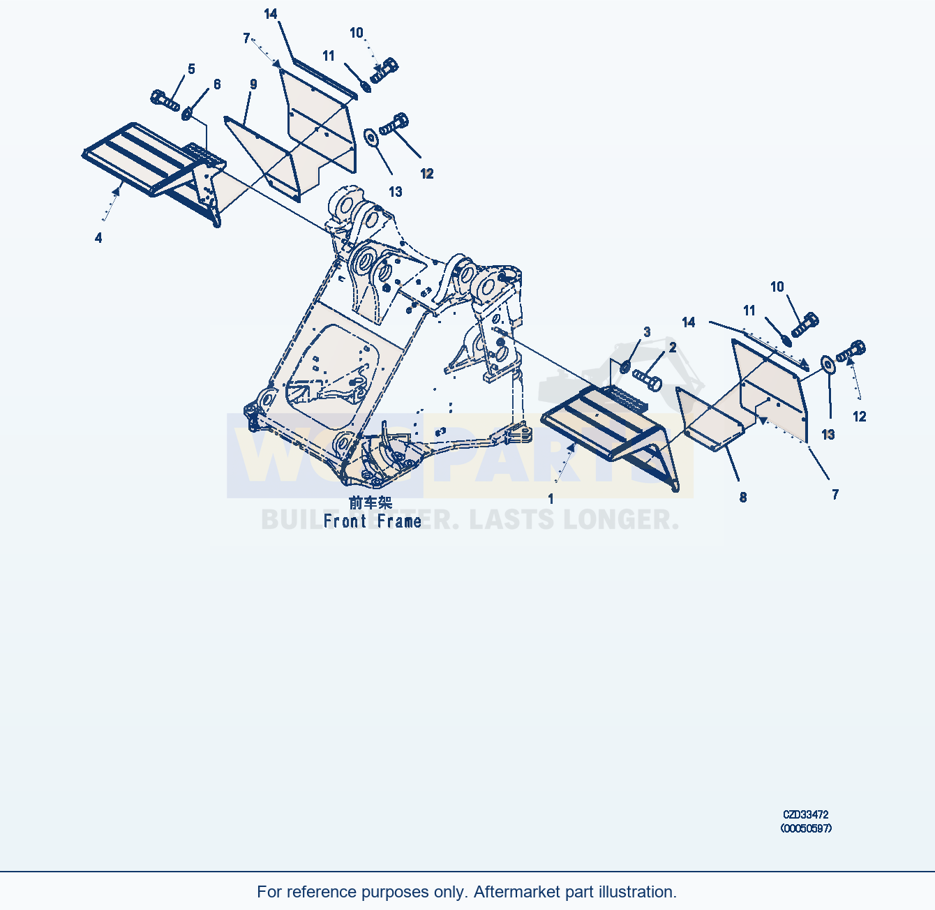 Komatsu WA470-6 Front Fender (|M00461) parts diagram