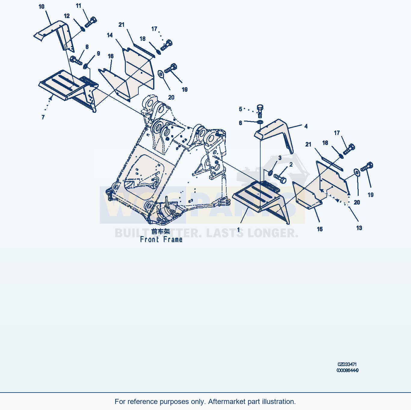 Komatsu WA470-6 Front Fender (With Wide Fender) (|M00462) parts diagram