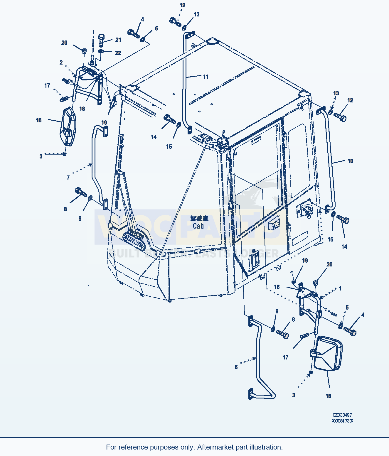 Komatsu WA470-6 Mirror (Side Mirror) (|M00473) parts diagram