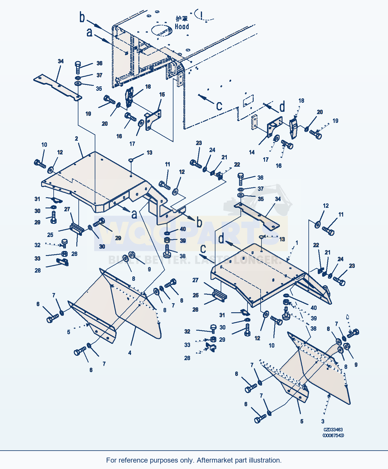 Komatsu WA470-6 Rear Fender (Fender And Bracket) (|M00459) parts diagram