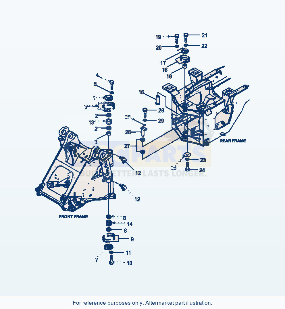 Komatsu WA470-6 Frame Hinge Pins Serial A45001-UP parts diagram