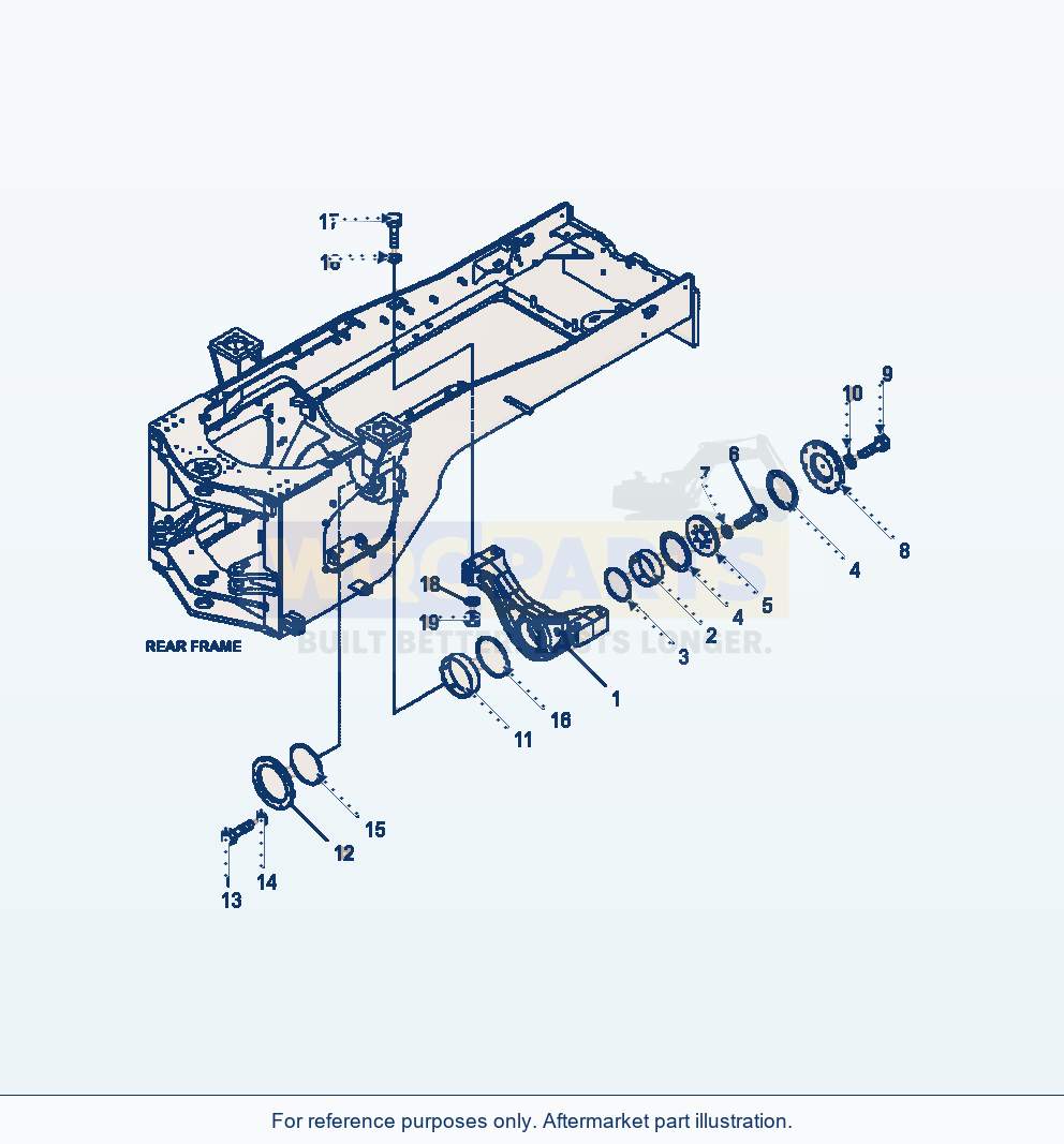 Komatsu WA470-6 Frame Rear Axle Support Serial A45001-UP parts diagram