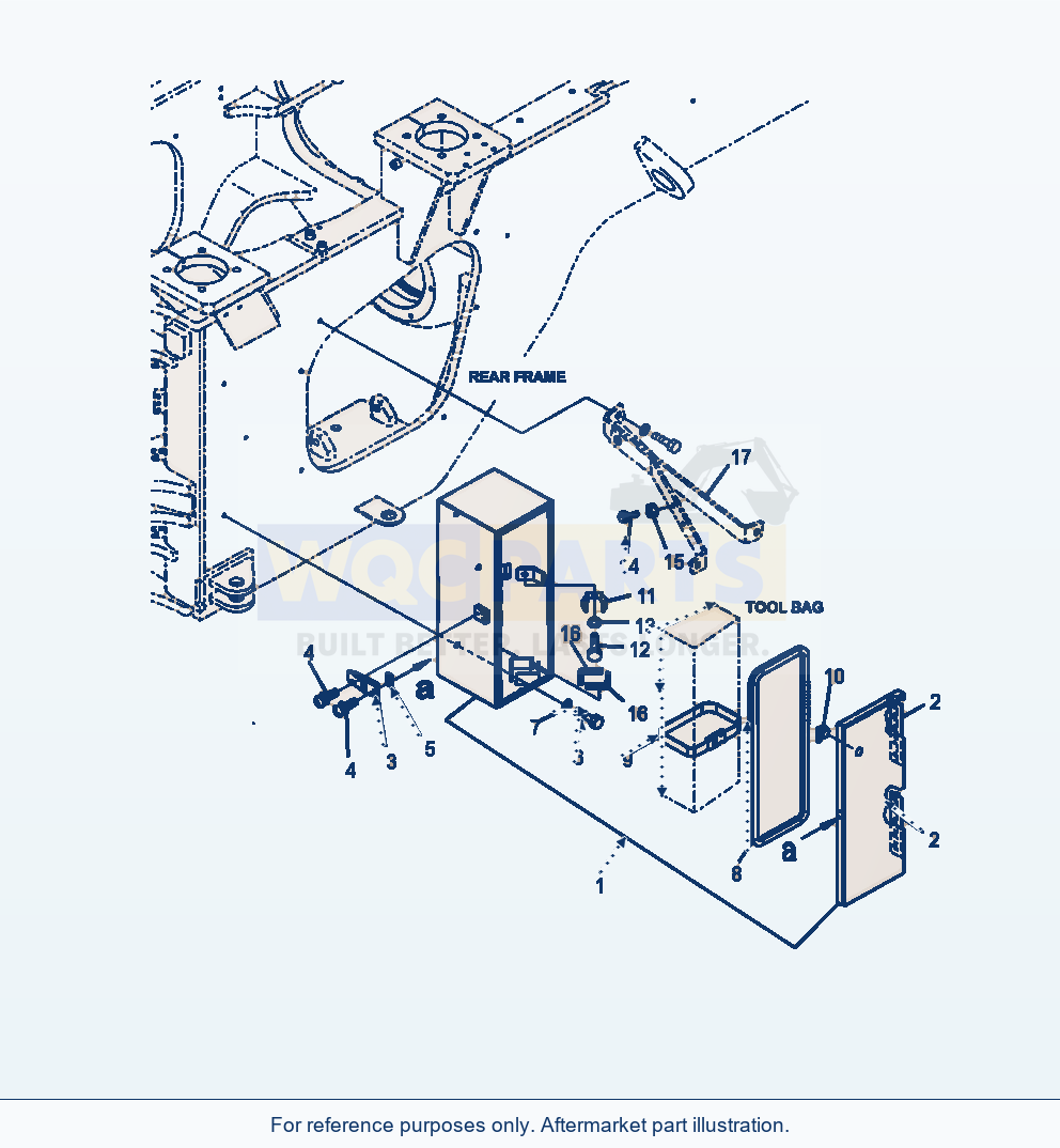 Komatsu WA470-6 Frame Tool Box Serial A46001-UP parts diagram