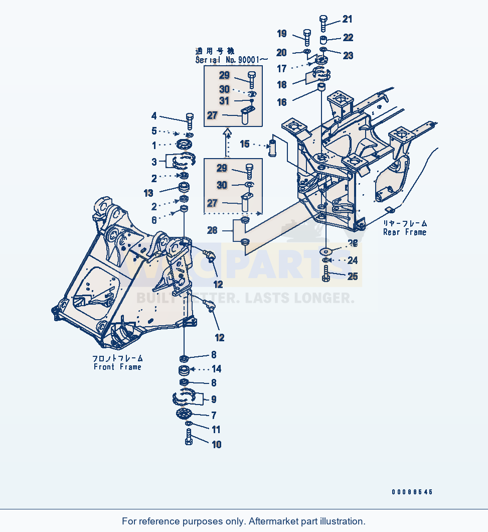 Komatsu WA470-6 Hinge Pin(#85001-) Serial 85001-90215 (ECOT3) parts diagram