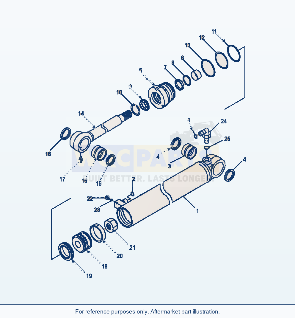 Komatsu WA470-6 Steering Cylinder Serial A46001-UP parts diagram