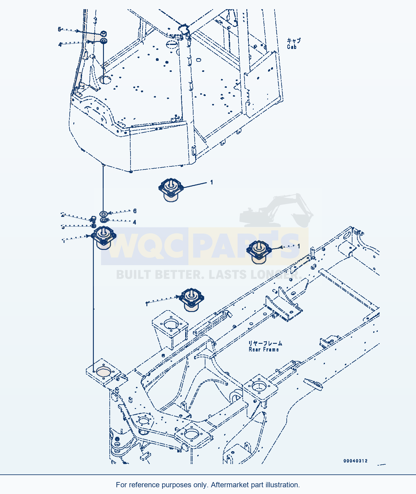 Komatsu WA470-6 Floor Support (#90216-) Serial 90216-UP parts diagram