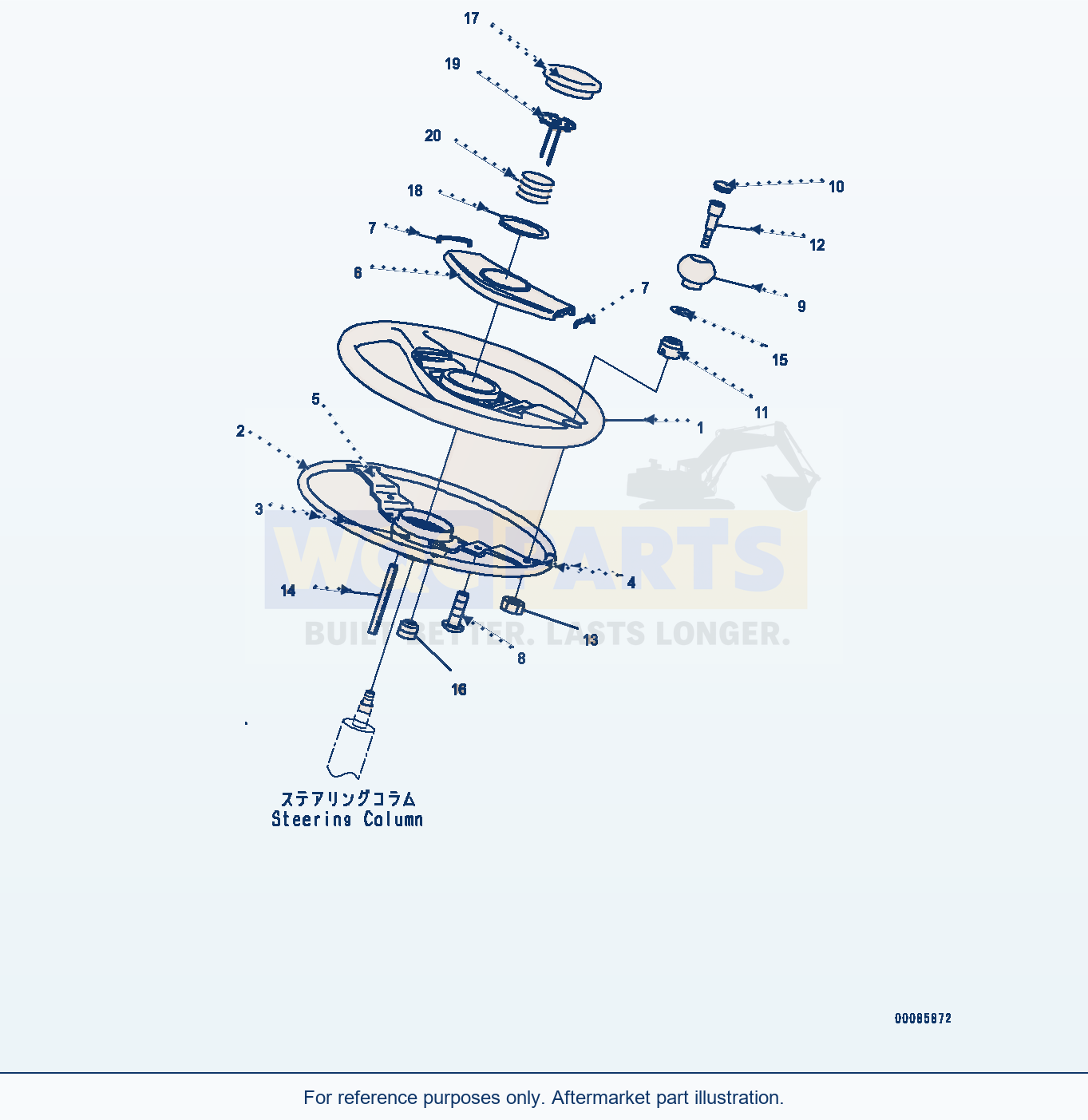 Komatsu WA470-6 Steering Wheel (#90216-) Serial 90216-UP parts diagram