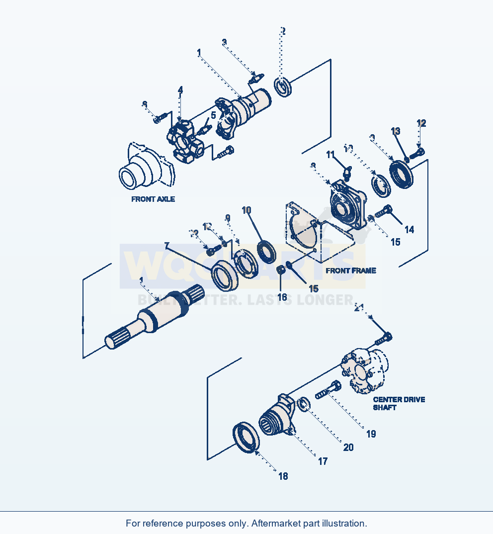 Komatsu WA470-6 Drive Shaft Front Serial A45001-UP parts diagram