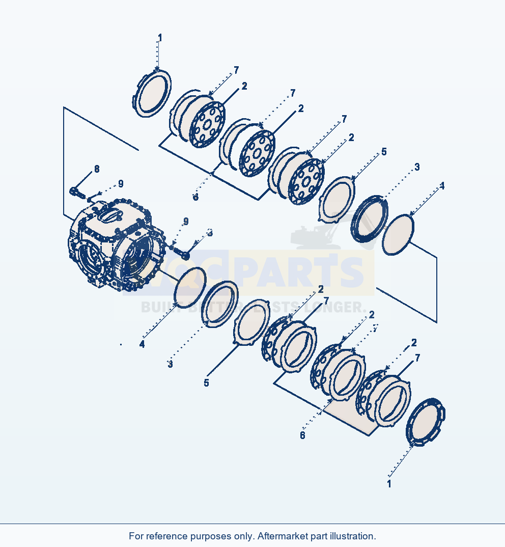 Komatsu WA470-6 Front Axle Brake Assembly Serial A46001-UP parts diagram