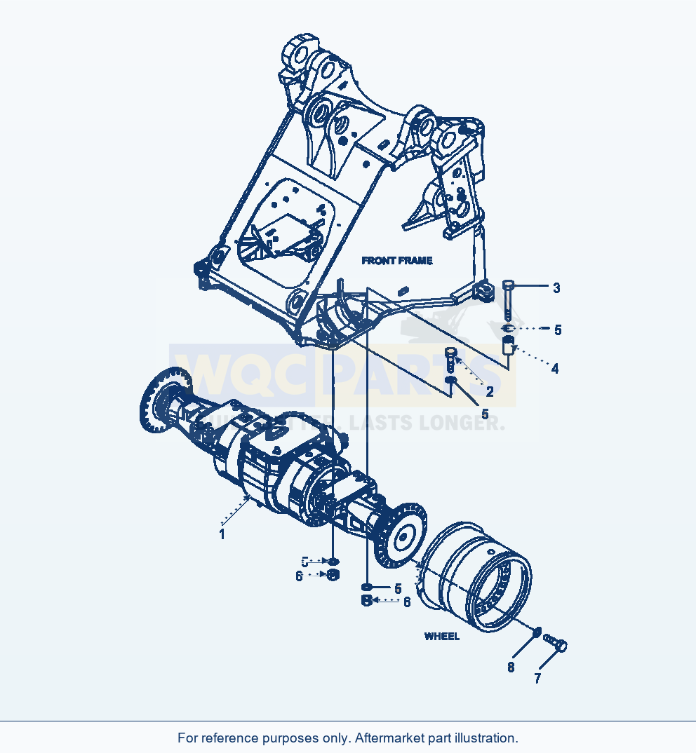 Komatsu WA470-6 Front Axle Mounting Serial A45001-UP parts diagram