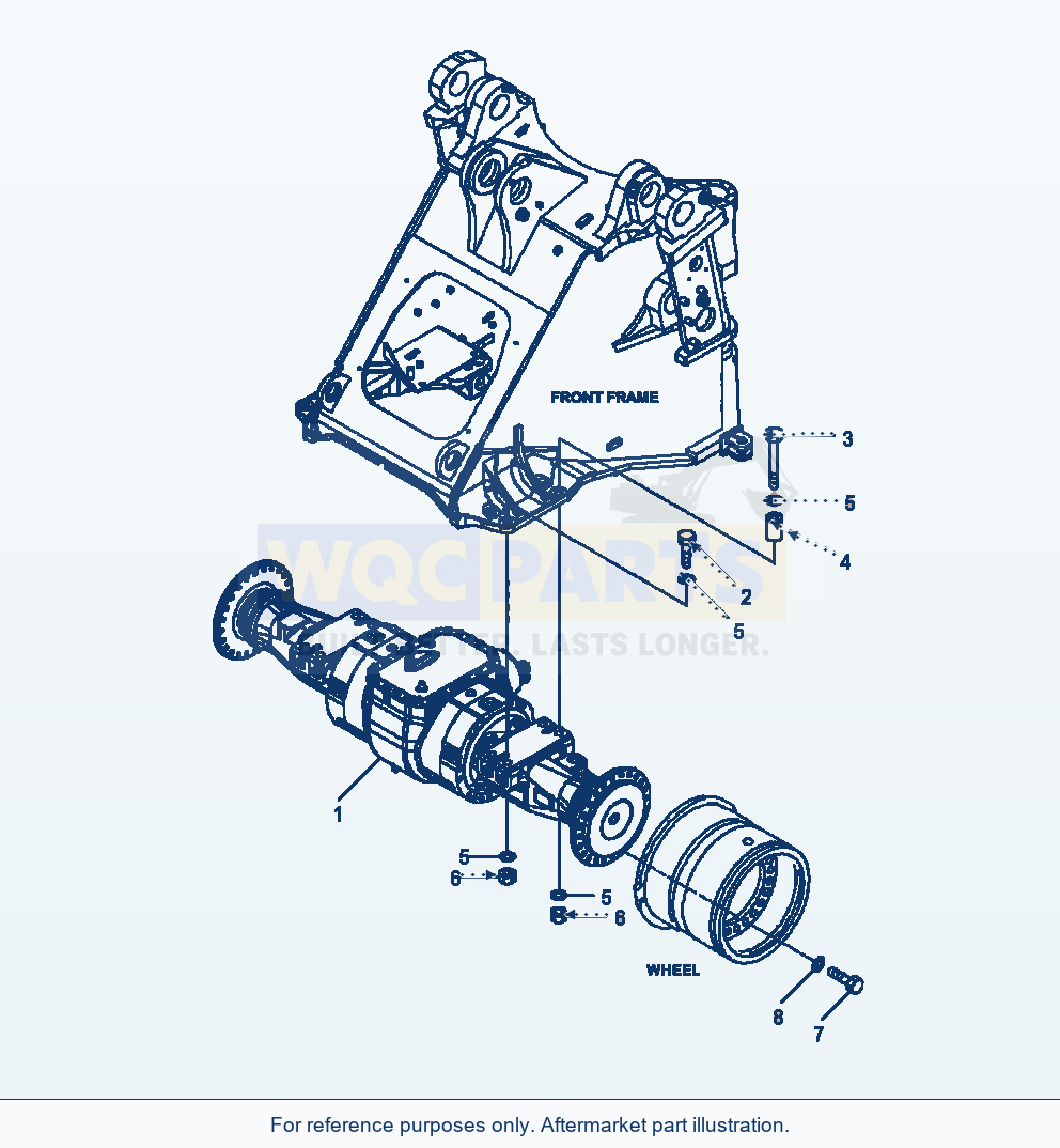 Komatsu WA470-6 Front Axle Mounting Serial A46001-UP parts diagram